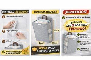 Cesto Ropa Sucia Plegable Para La Pared